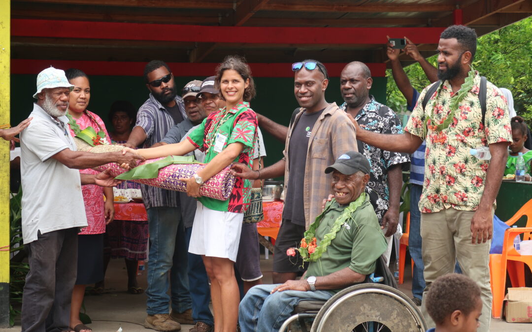 A launch ceremony for the Erakor Bridge community toilet held in October 2022. The ceremony was attended by community partners including the Vanuatu Ministry of Health, the Vanuatu Society for People with Disability, the Shefa Provincial Government Council, UNICEF and a local school.