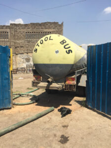 A pit latrine emptying truck in Nairobi.