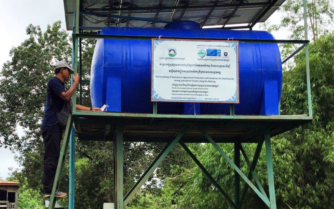 solar-powered water supply system in Cambodia