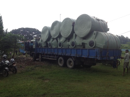 One of the 28 water tanks being used for emergency water supplies.