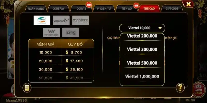 Cấp vốn tài khoản tiện lợi qua thẻ cào