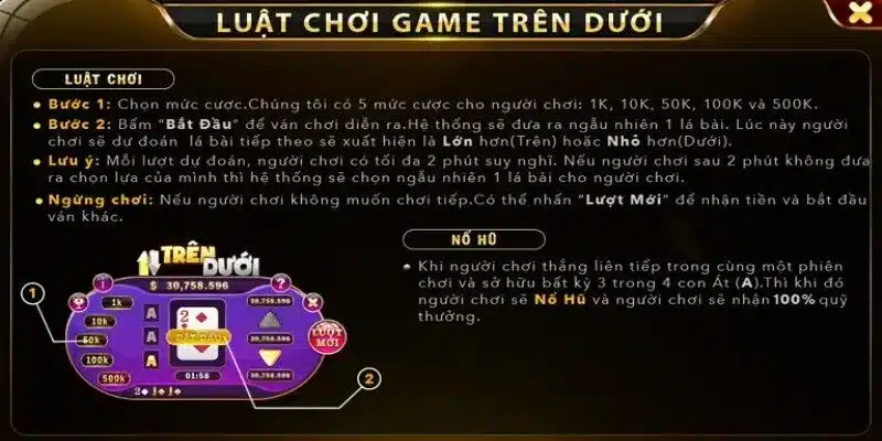 Trên dưới Hitclub có luật vận hành đơn giản